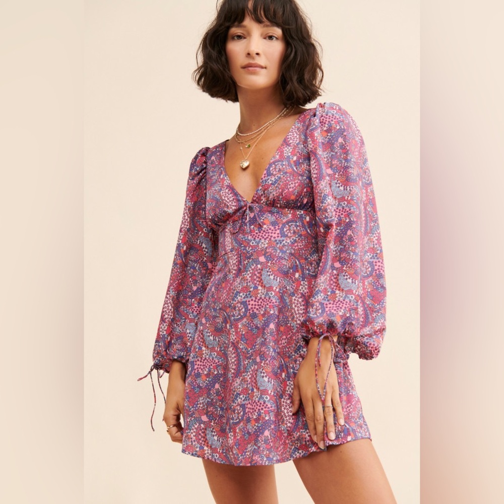 For Love and Lemons Long Sleeve Tonya Mini Dress